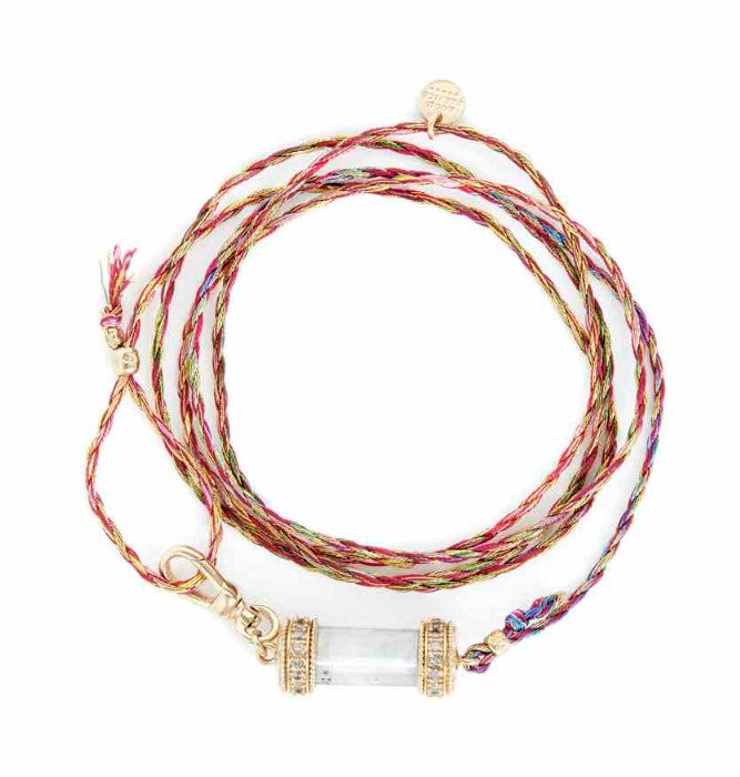 DEVA Bracelet multi-tours cordon de soie Moonstone
