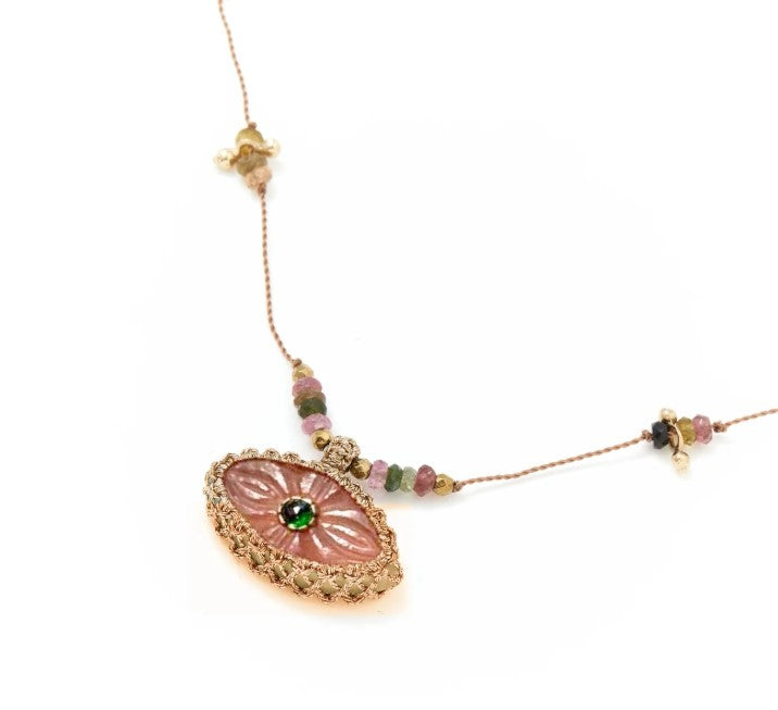 IRIS collier Quartz strawberry