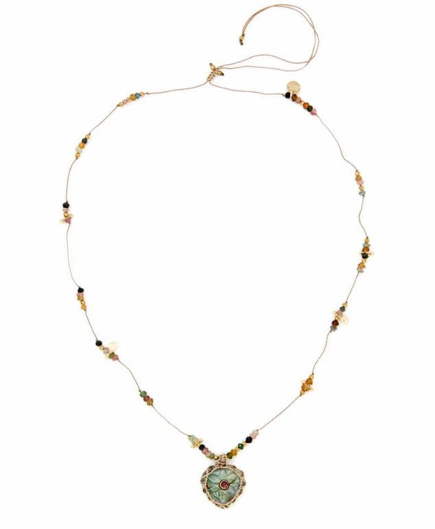 BLOSSOM collier Labradorite Grenat