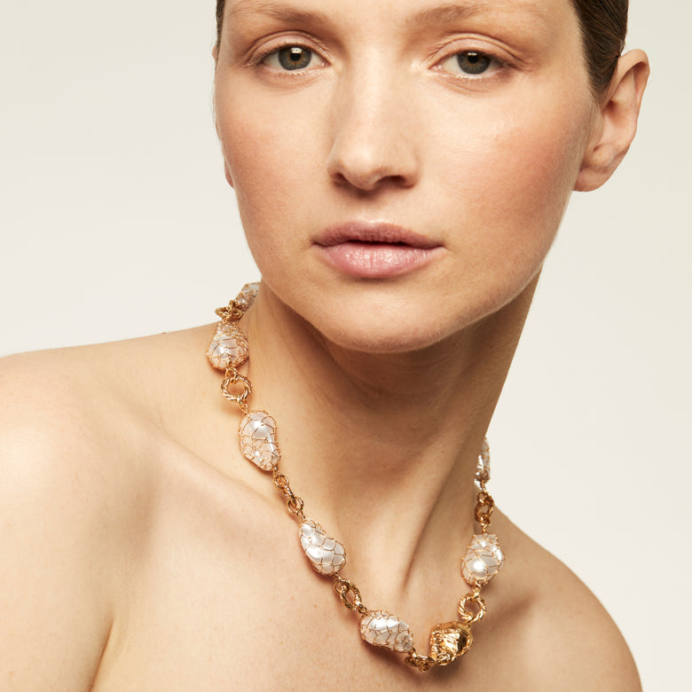 Collier Rainbow Biwa Bis doré