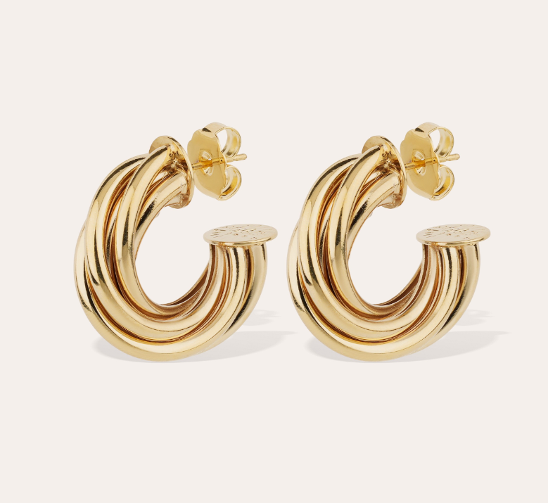 Boucles d'oreilles créoles Atik moyen modèle dorées