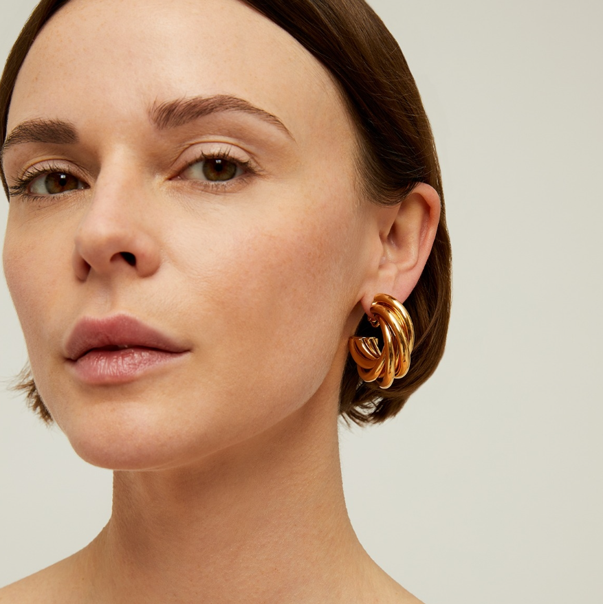 Boucles d'oreilles créoles Atik moyen modèle dorées