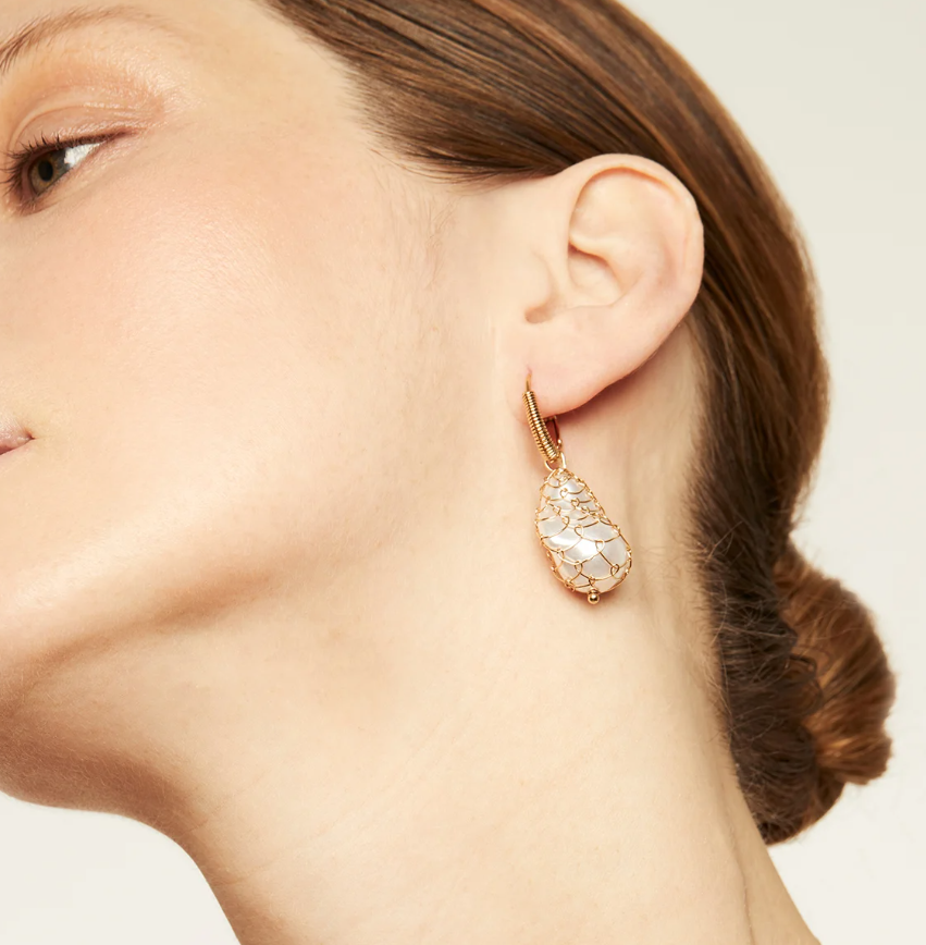 Boucles d'oreilles Tao Biwa dorées