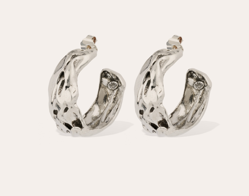 Boucles d'oreilles créoles Compression argentées