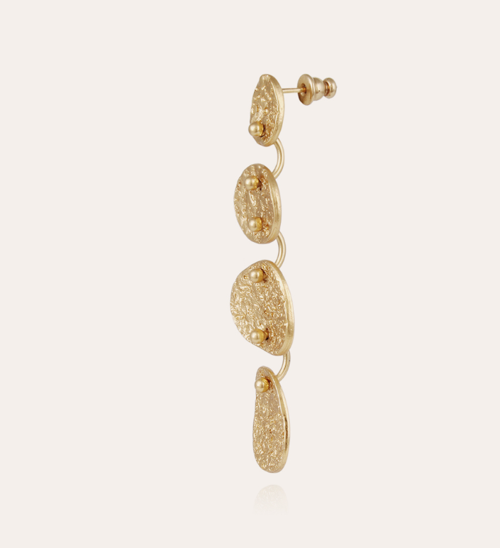 Boucles d'oreilles Eclipse 4 rangs dorées