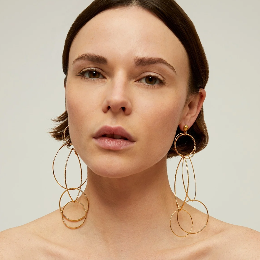 Boucles d'oreilles Torsade Multi dorées