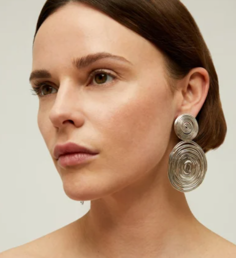 Boucles d'oreilles Wave grand modèle argentées