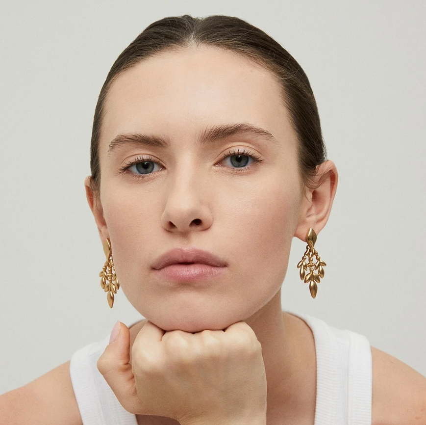 Boucles d'oreilles Olea petit modèle dorées