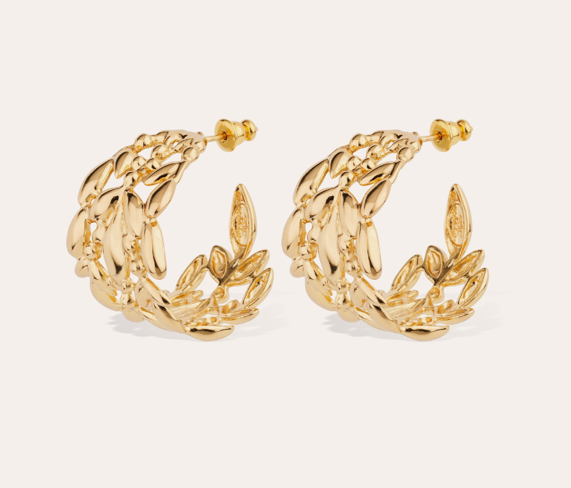 Boucles d'oreilles Olea créole petit modèle dorées