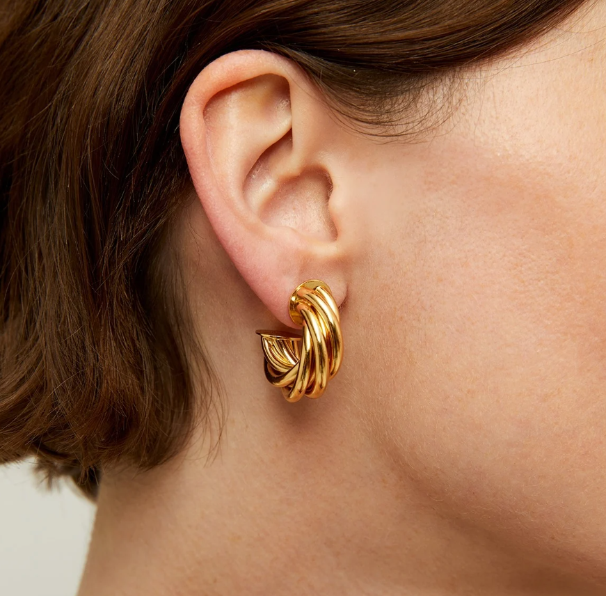 Boucles d'oreilles créoles Atik mini dorées