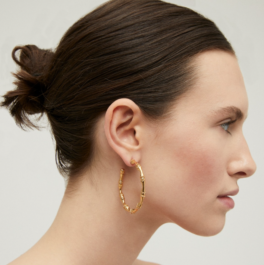 Boucles d'oreilles créoles Bambou dorées