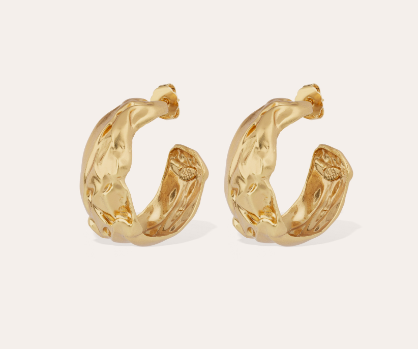 Boucles d'oreilles créoles Compression dorées