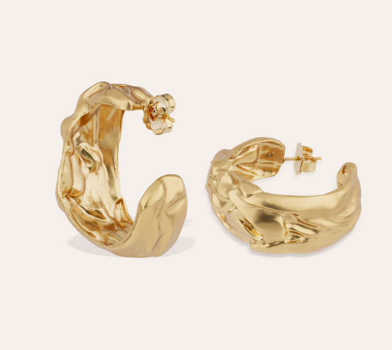 Boucles d'oreilles créoles Compression dorées