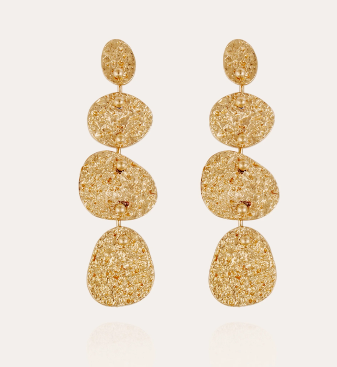 Boucles d'oreilles Eclipse 4 rangs dorées