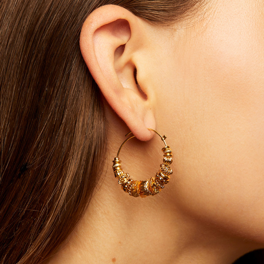 Boucles d'oreilles créoles Aloha mini dorées