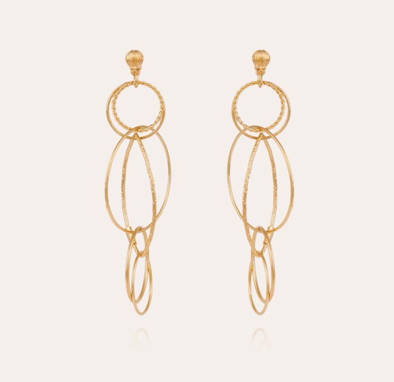 Boucles d'oreilles Torsade Multi petit modèle dorées