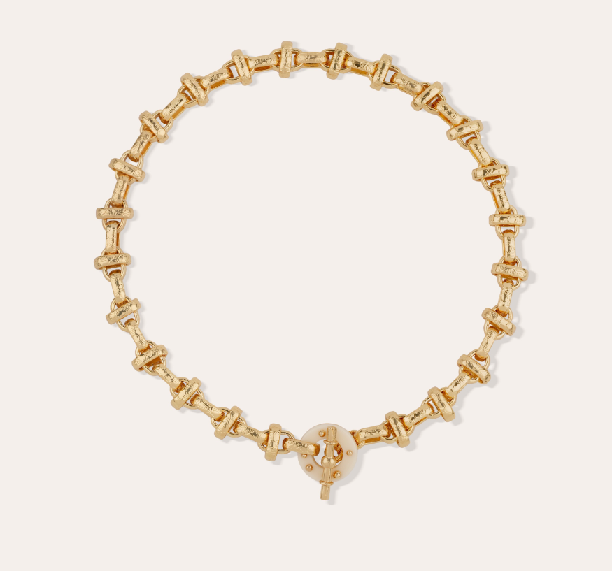 Collier Adrian acétate doré - Ivoire