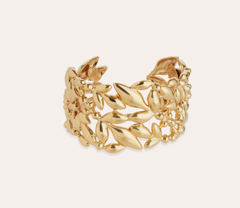 Bracelet manchette Olea doré