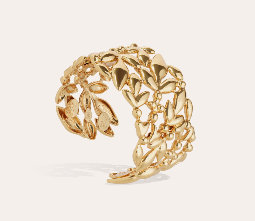 Bracelet manchette Olea doré