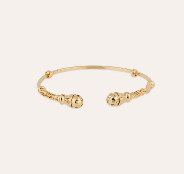 Bracelet Epique Comète strass grand modèle doré