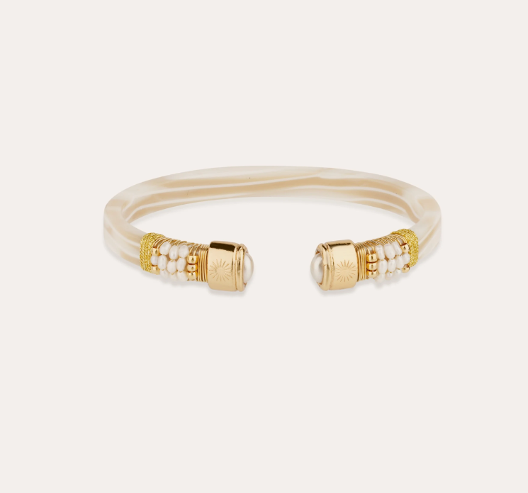 Bracelet Sarina acétate doré - Ivoire