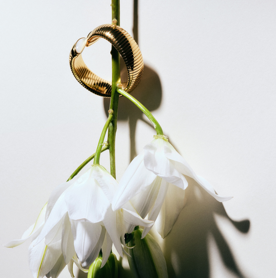 Bracelet Antigone doré - Nacre blanche