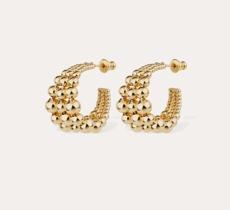 Boucles d'oreilles créoles Multiperla mini or