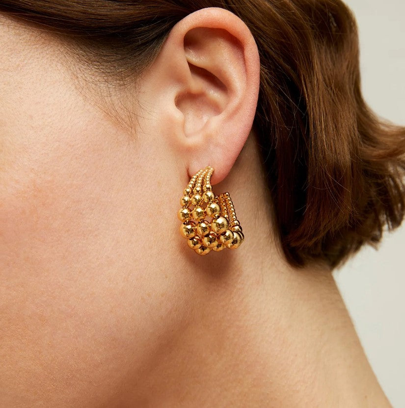 Boucles d'oreilles créoles Multiperla mini or