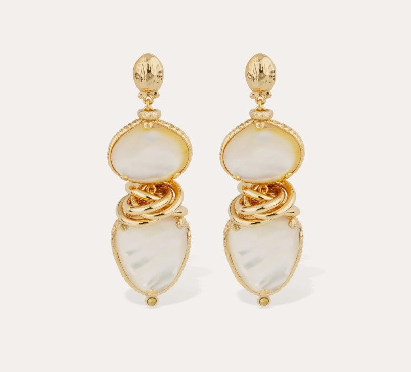 Boucles d'oreilles Sirena -Nacre blanche