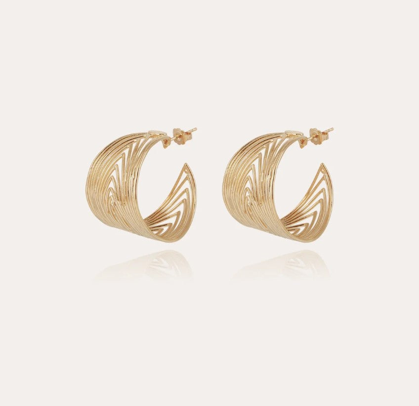 Boucles d'oreilles créoles Wave dorées