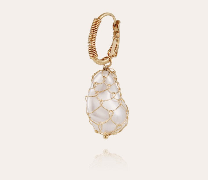 Boucles d'oreilles Tao Biwa dorées