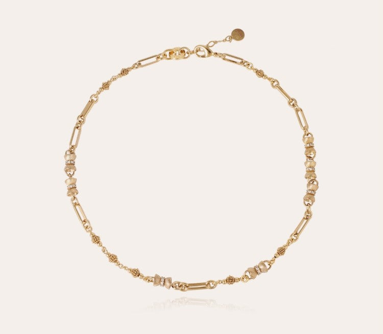 Collier Pompadour strass doré