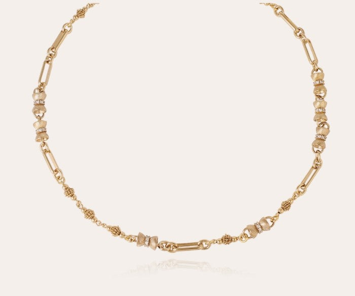 Collier Pompadour strass doré
