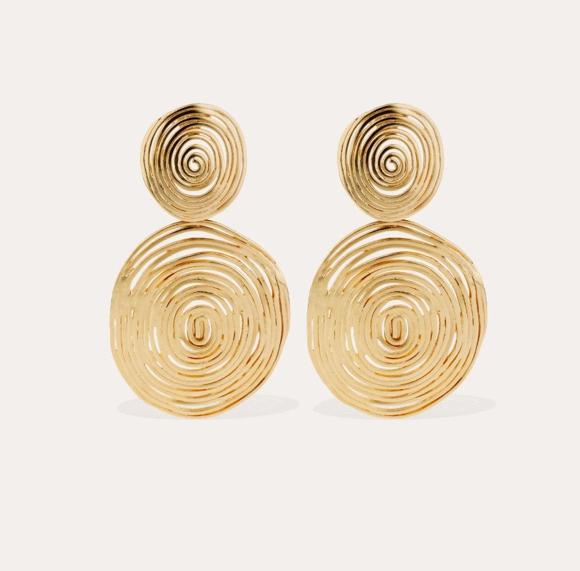 Boucles d'oreilles Wave grand modèle dorées
