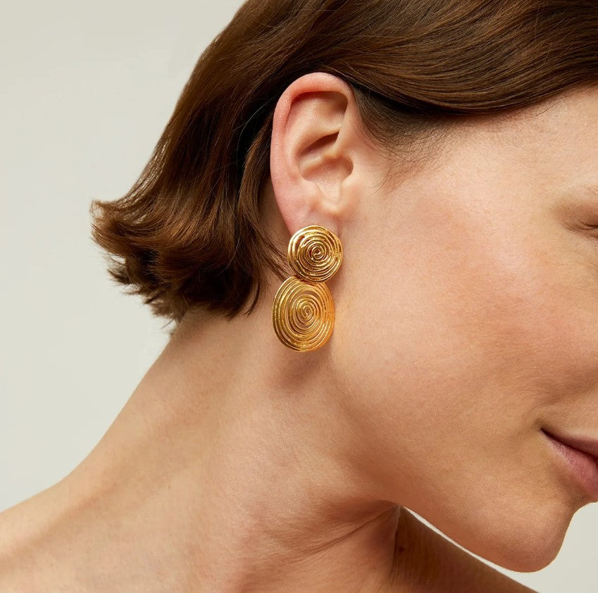 Boucles d'oreilles Wave petit modèle dorées