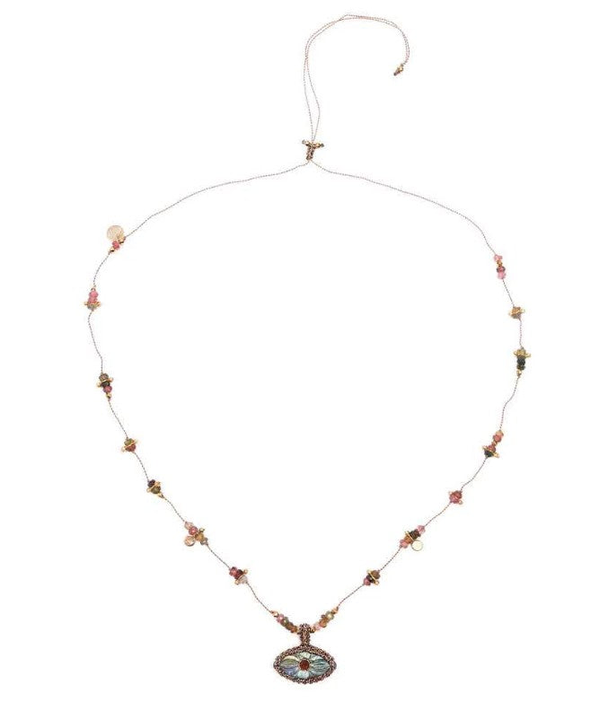 IRIS PRECIOUS Collier Labradorite et Tourmalines