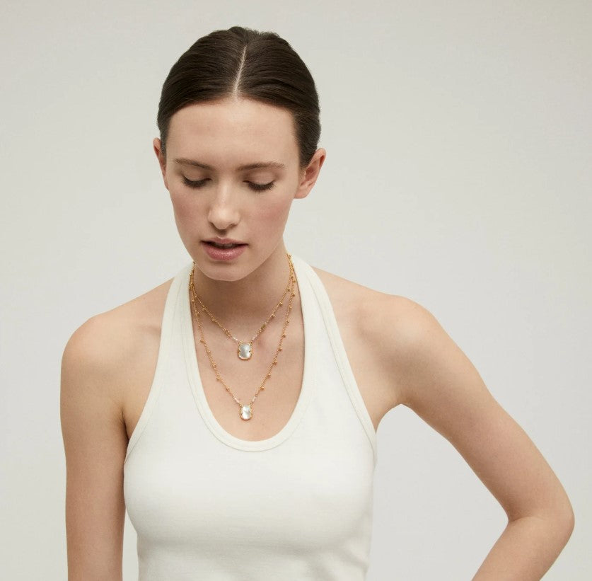 Collier Scapulaire Ovo - Nacre blanche