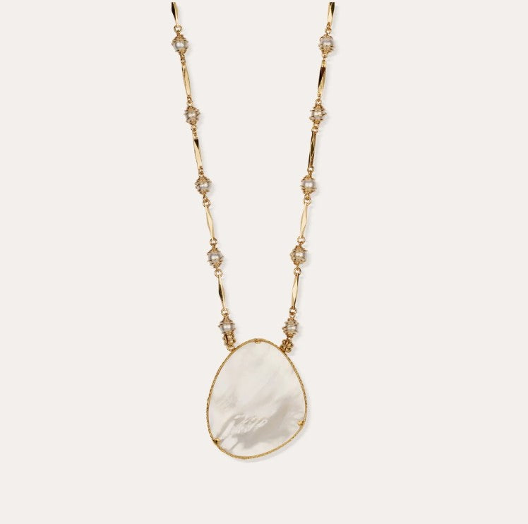 Sautoir Perla Gipsea grand modèle - Nacre blanche
