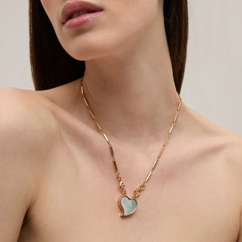 Collier Mirage Coeur petit modèle - Nacre blanche
