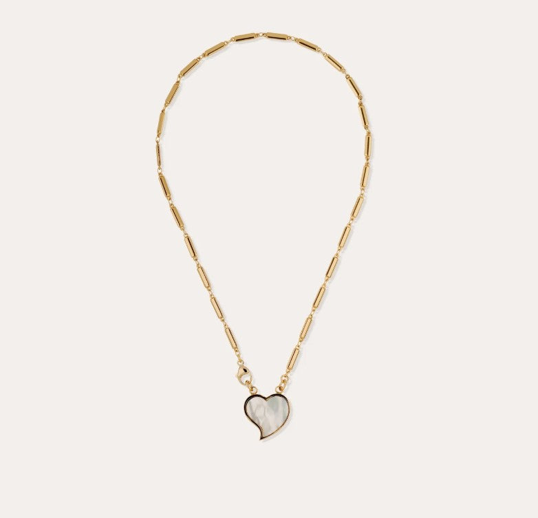 Collier Mirage Coeur petit modèle - Nacre blanche
