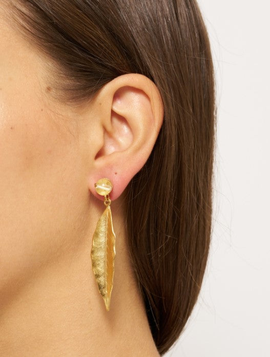 Boucles clous « feuille d’or » – OLYMPE