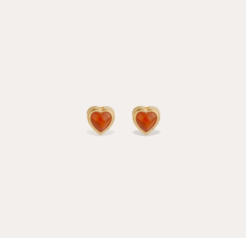 Boucles d'oreilles puce Amore - Cornaline
