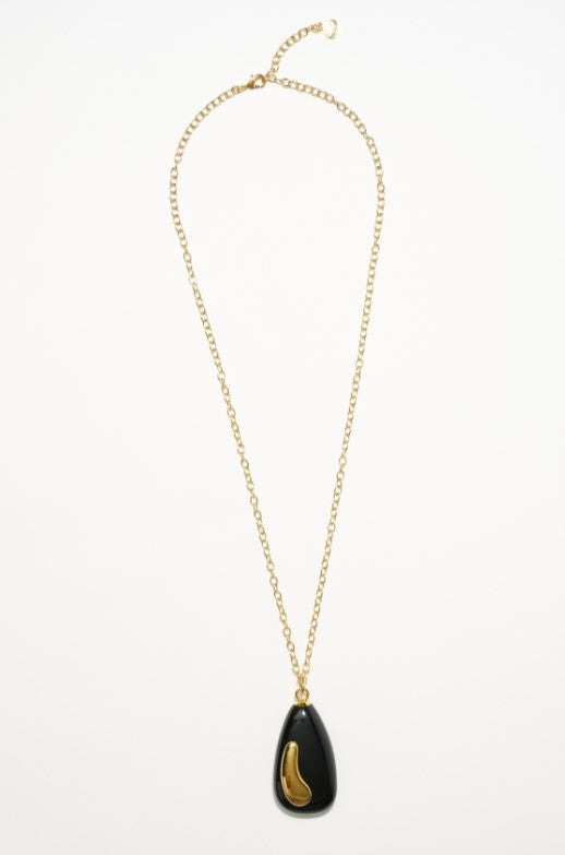 Collier pendentif – « Goutte d’or et d’ivoire »
