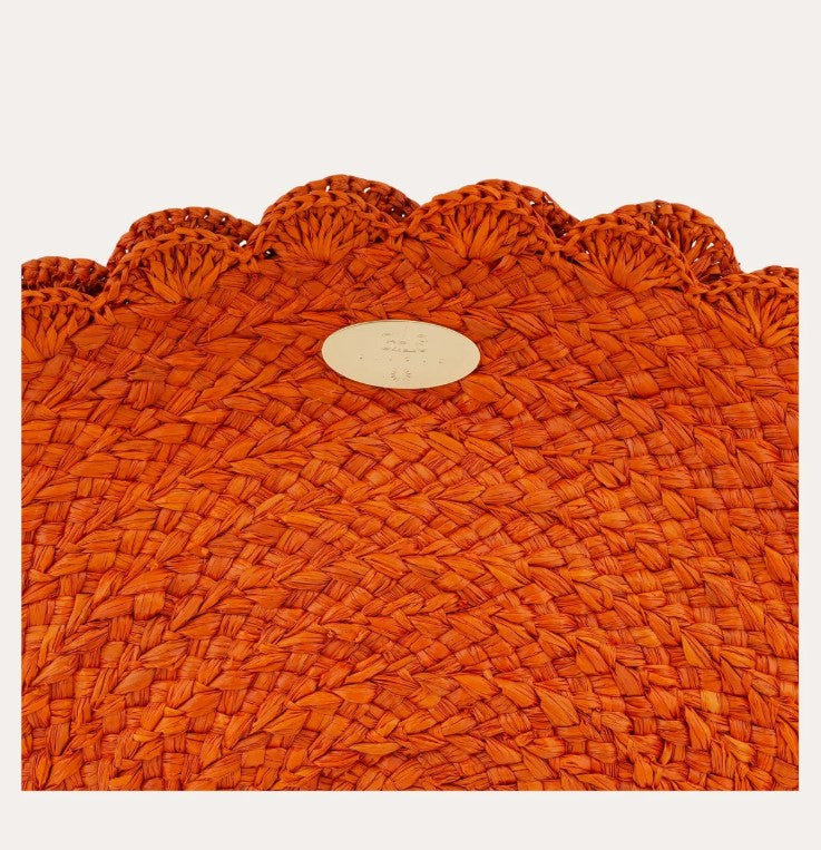 Sac pochette Sun raphia - Orange