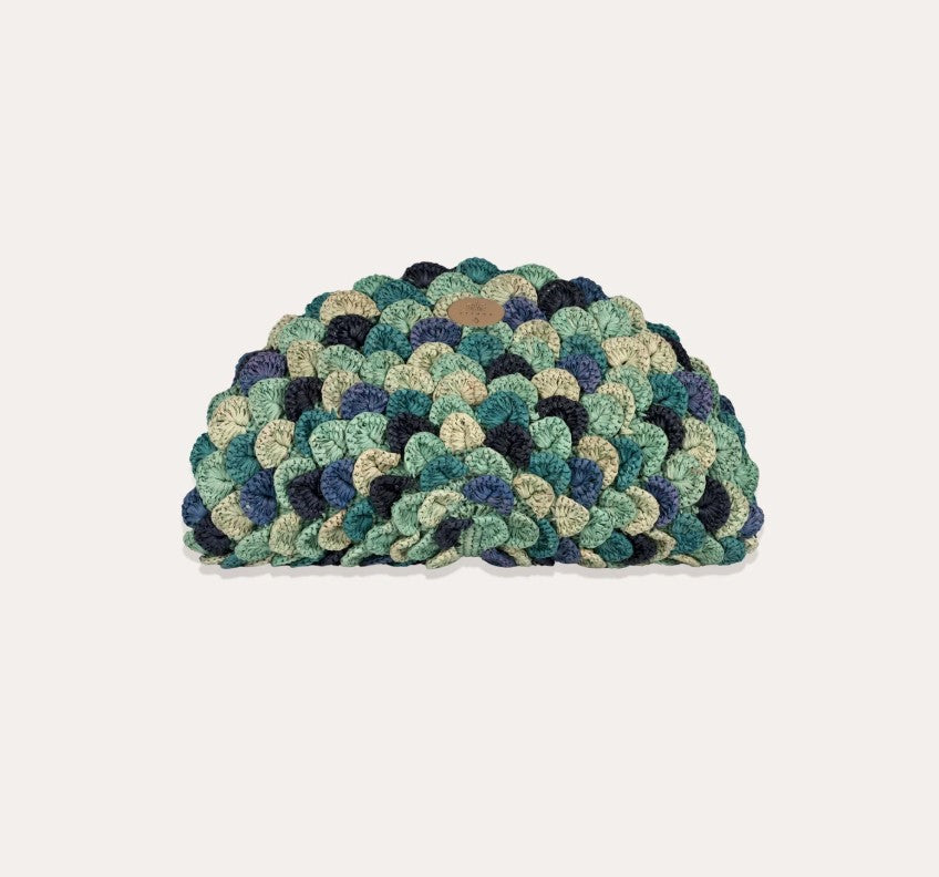 Sac pochette Sun Sirena raphia - Abysse