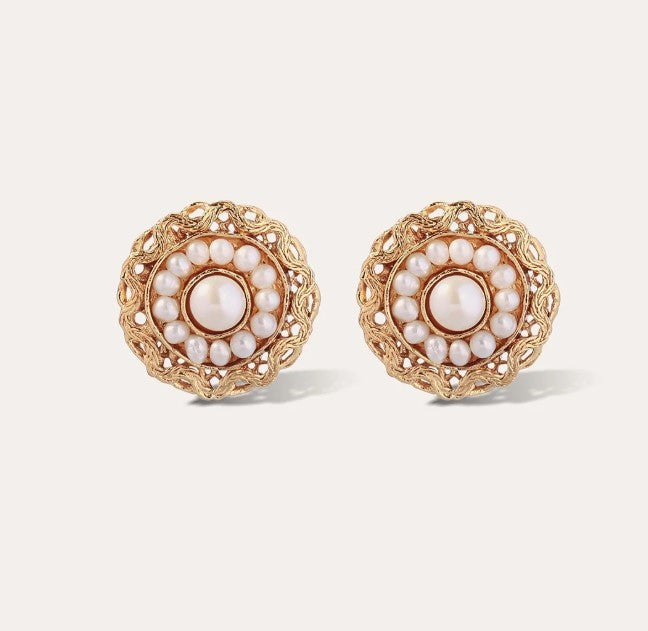 Boucles d'oreilles Leonie dorées - Perles de Culture