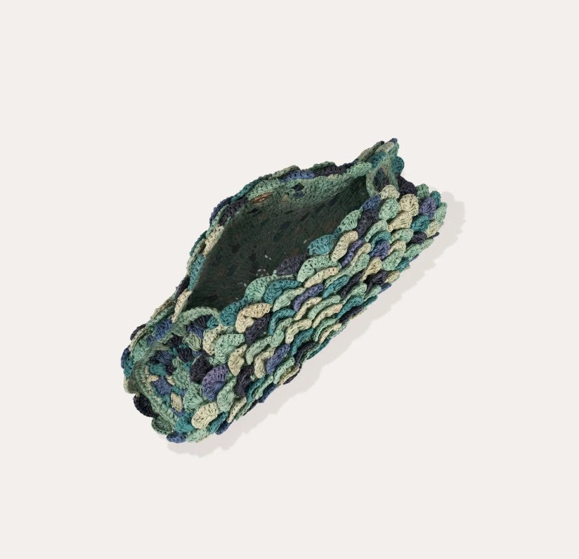 Sac pochette Sun Sirena raphia - Abysse