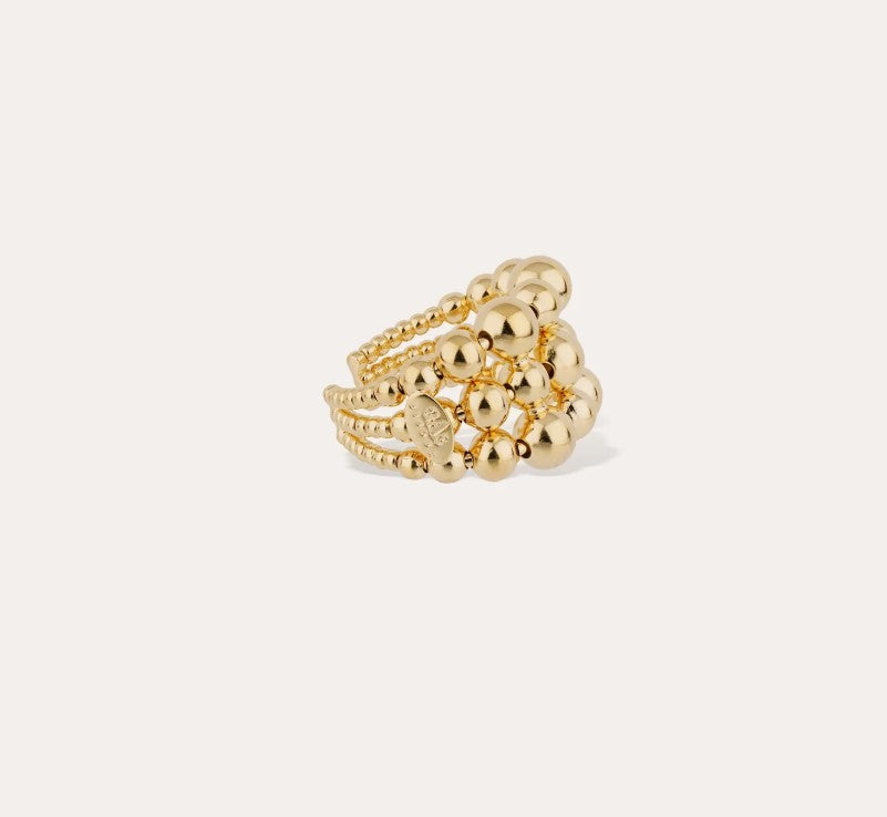Bague Multiperla dorée