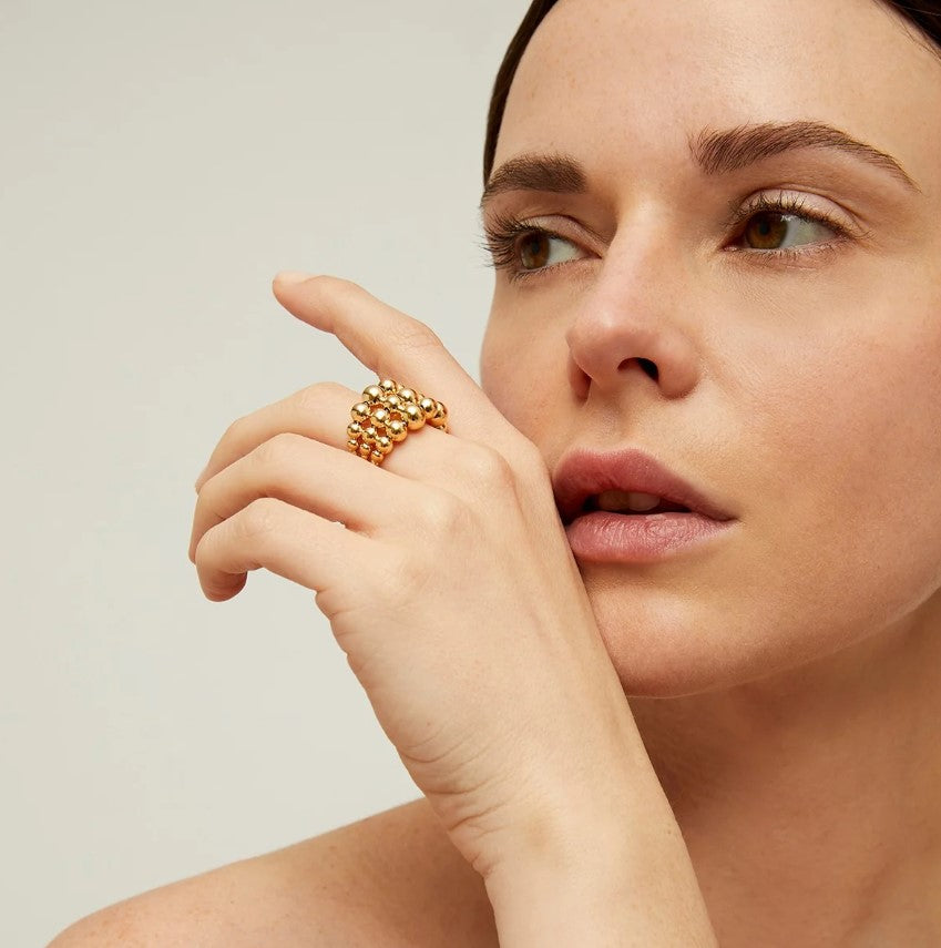 Bague Multiperla dorée