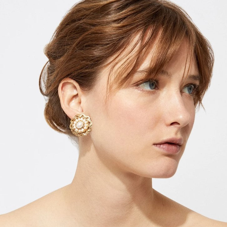 Boucles d'oreilles Leonie dorées - Perles de Culture